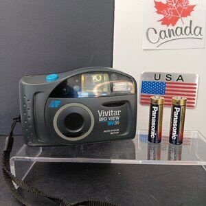 Vivitar Big View BV35 35mm Film Camera Point & Shoot AF 2x AA Batteries WORKING!